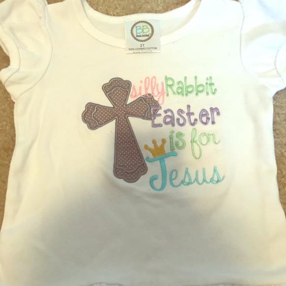 Handmade Other - Silly rabbit Easter is for Jesus t shirt size 2T
